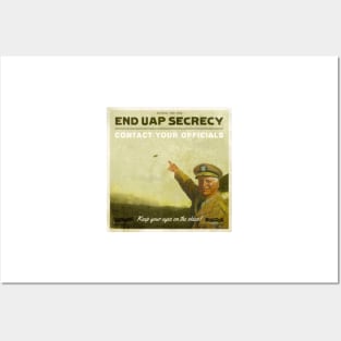 End UAP Secrecy - Contact Your Officials - Retro 'General' Variant Posters and Art